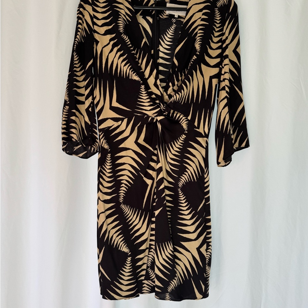 Ba&sh Zebra Print Dress in Black and Cream - Picture 4 of 4